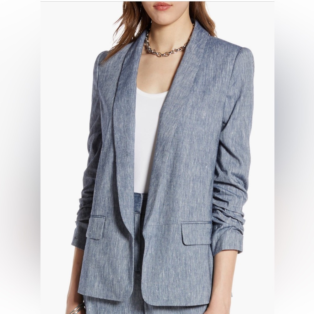 Halogen Stretch Linen Blend Blazer
